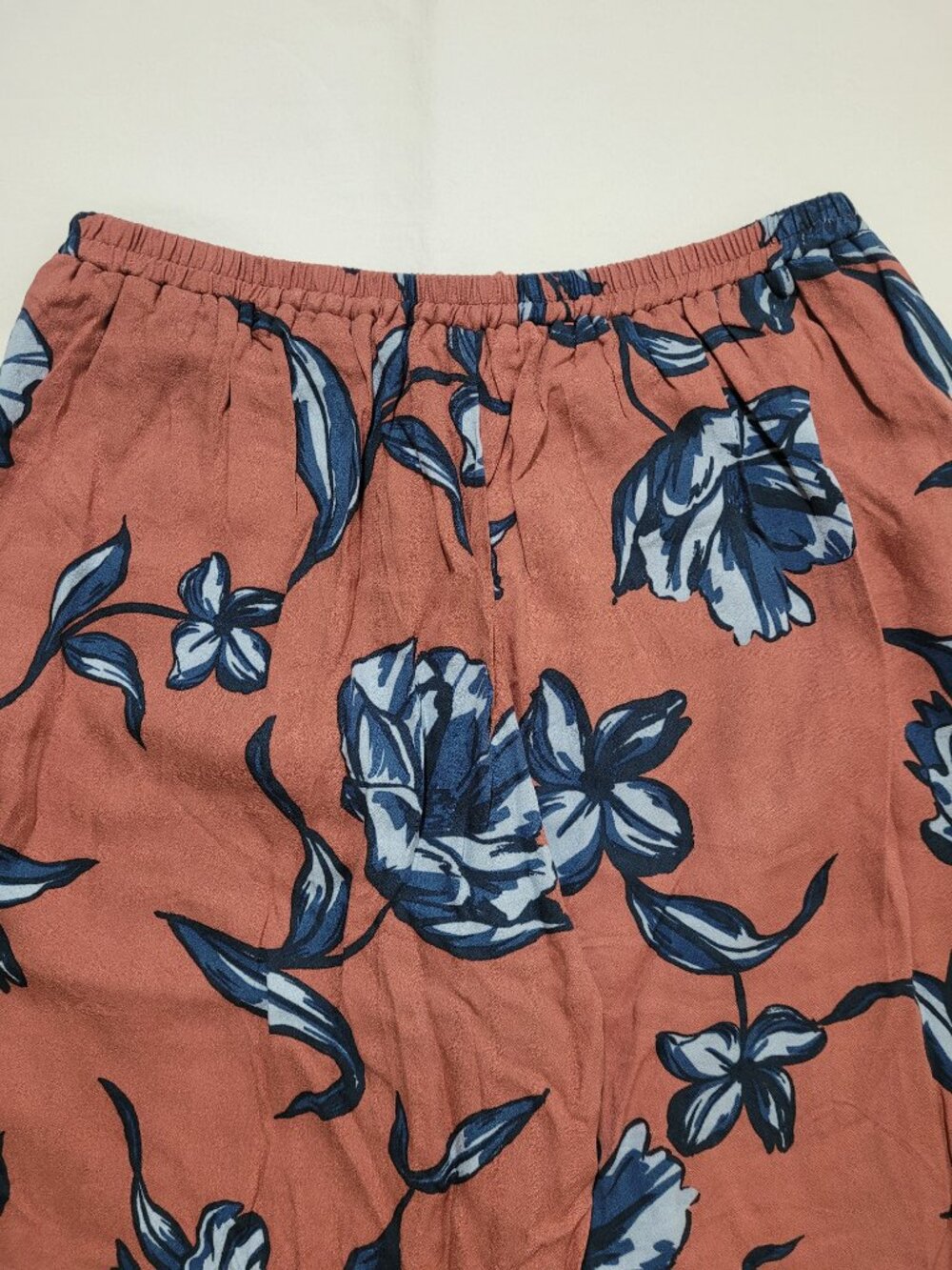 Olivaceous Raven Boho Floral Wide Leg Pants Drawstring Small Coastal Resort - Picture 11 of 11